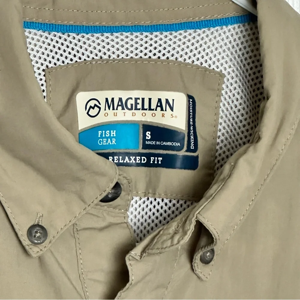 Magellan Fish Gear Laguna Madre Relaxed Fit Long Sleeve Button Up Shirt Sz S - Picture 6 of 6